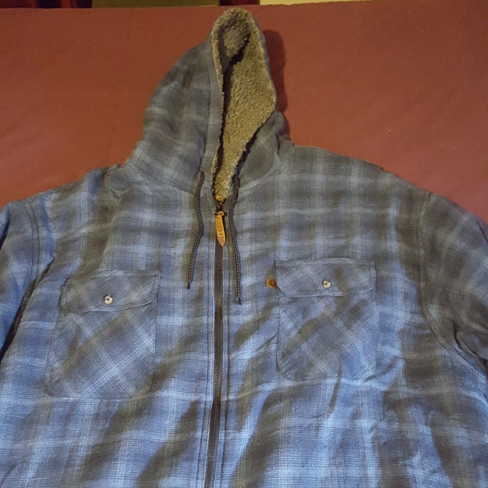 Fleece lined flannel hoodie